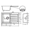 Black 800 Single 32L Granite Kitchen Sink with Drainer