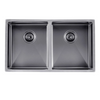Select 820 Gunmetal Black Handmade Round Corners Double Bowls Sink