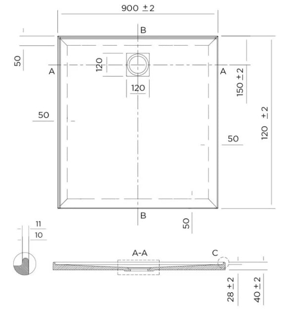 Slim Profile Showerbase
