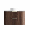 Havana Fluted 600mm-1800mm Sable Walnut Wall Hung Curve Vanity