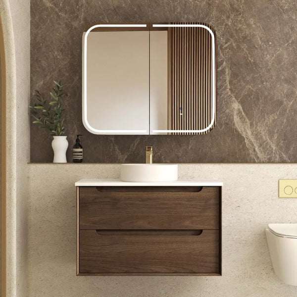 Noah 600mm-1500mm Sable Walnut Wall Hung Vanity