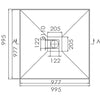 Square Tile Tray Centre outlet