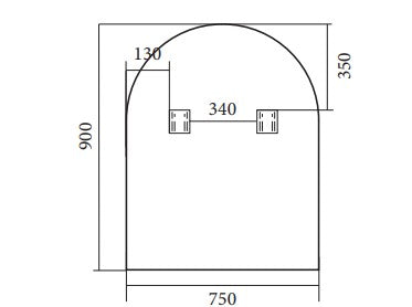 Arch 750 Matte Black Framed Mirror