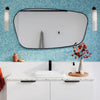 Capriccio Matte Black Asymmetrical Framed Mirror