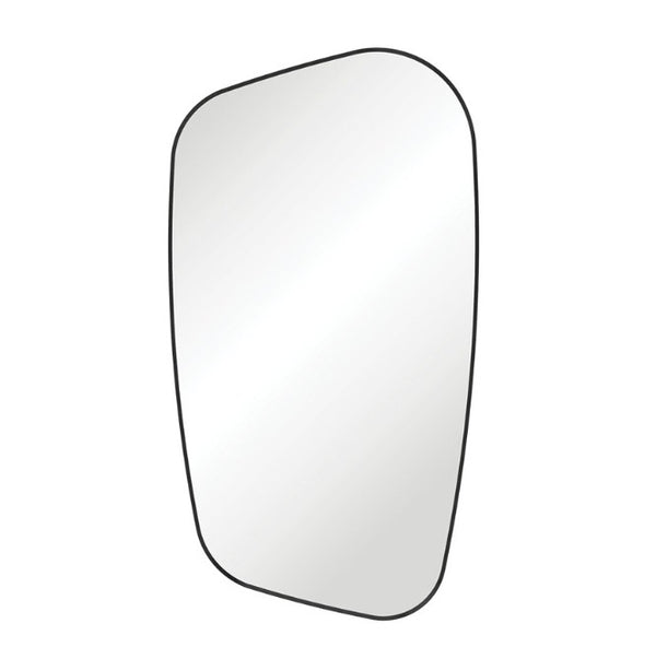 Capriccio Matte Black Asymmetrical Framed Mirror