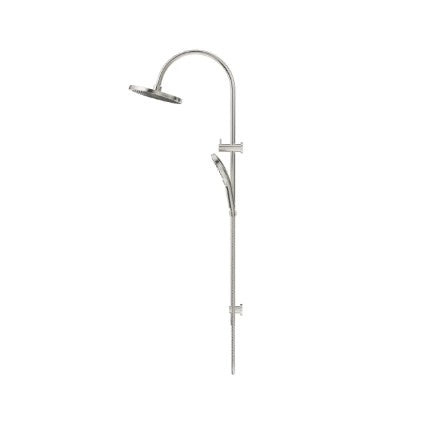 Mica Gooseneck Dual Shower Rail - Brushed Nickel