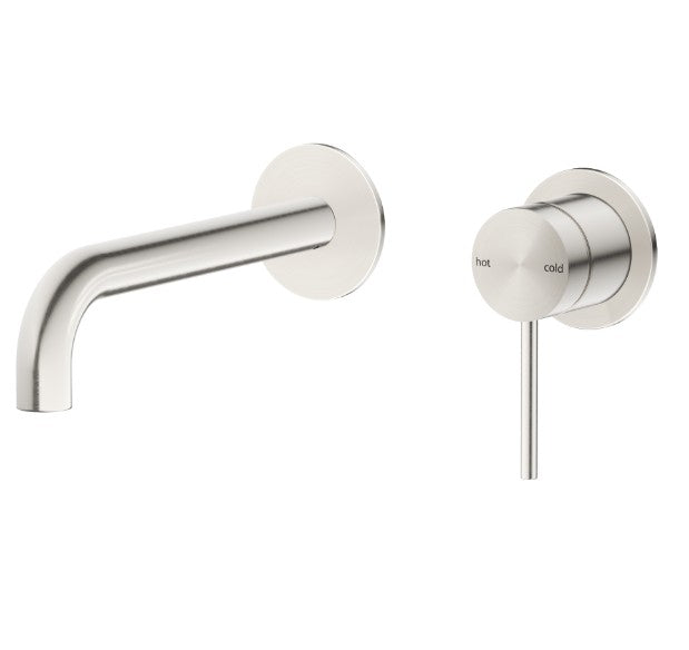 Mica Wall-Spout Combo – Curved Spout - Brushed Nickel