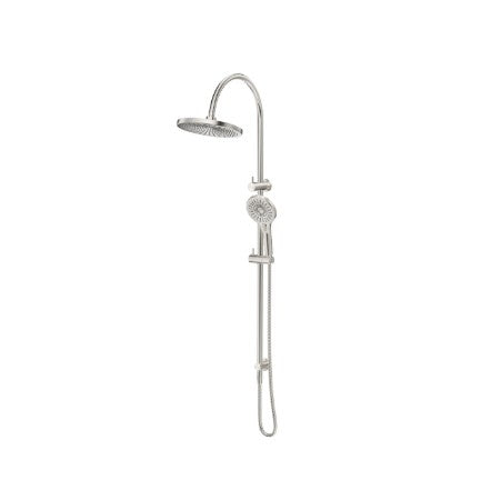 Mica Gooseneck Dual Shower Rail - Brushed Nickel