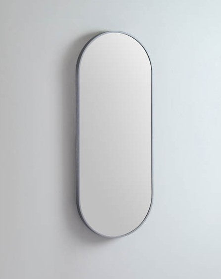 Oval 460 x1210 Matte White Framed Mirror