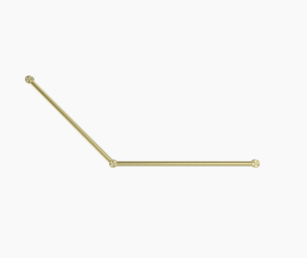 MECCA Care 750x900mm Brushed Brass DDA Grab Rail 45 Degree 32mm