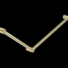 MECCA Care 750x900mm Brushed Brass DDA Grab Rail 45 Degree 32mm