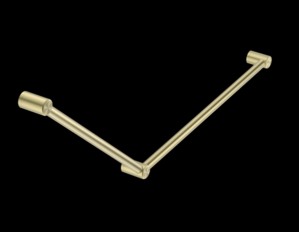 MECCA Care 750x900mm Brushed Brass DDA Grab Rail 45 Degree 32mm