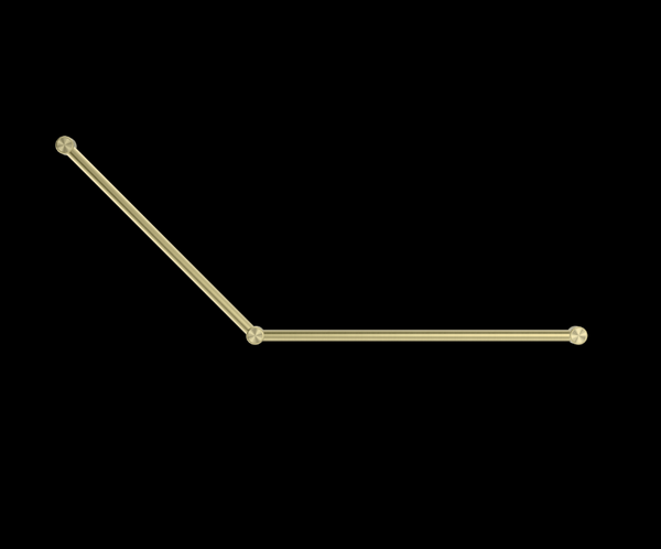 MECCA Care 750x900mm Brushed Brass DDA Grab Rail 45 Degree 32mm