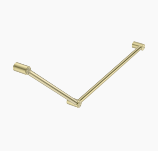 MECCA Care 750x900mm Brushed Brass DDA Grab Rail 45 Degree 32mm