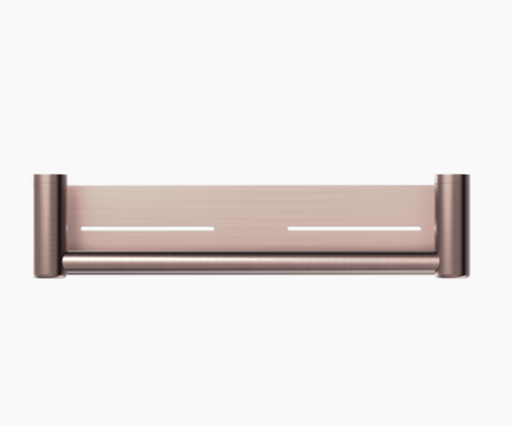 MECCA Care Brushed Bronze Grab rail With Shelf 300/450mm
