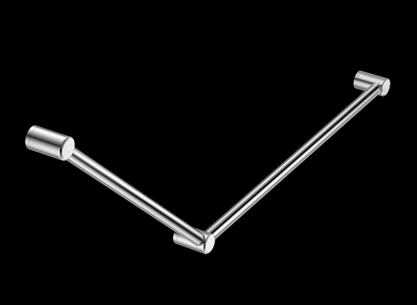 MECCA Care 750x900mm Chrome DDA Grab Rail 45 Degree 32mm