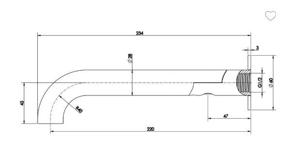 Mica Swivel Bath Spout - Chrome