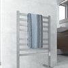 Straight Flat Free-Standing Polished Heated Towel Rail