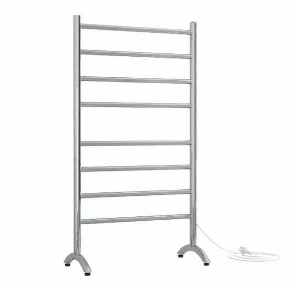 Straight Round Free Standing Heated Towel Rail - 2 Colours