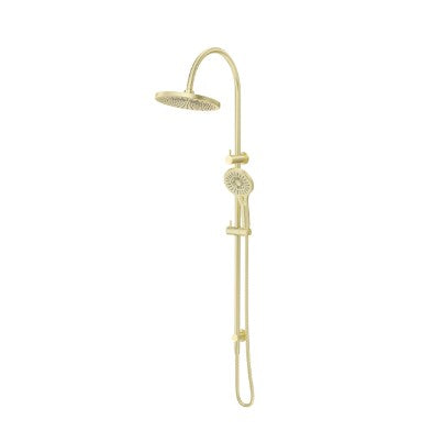 Mica Gooseneck Dual Shower Rail - French Gold