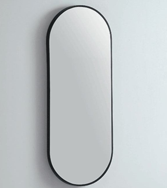 Oval 460 x1210 Matte White Framed Mirror