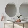 Pebble Matte White Asymmetrical Framed Mirror, 700 x 920mm