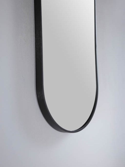 Oval 460 x1210 Matte White Framed Mirror