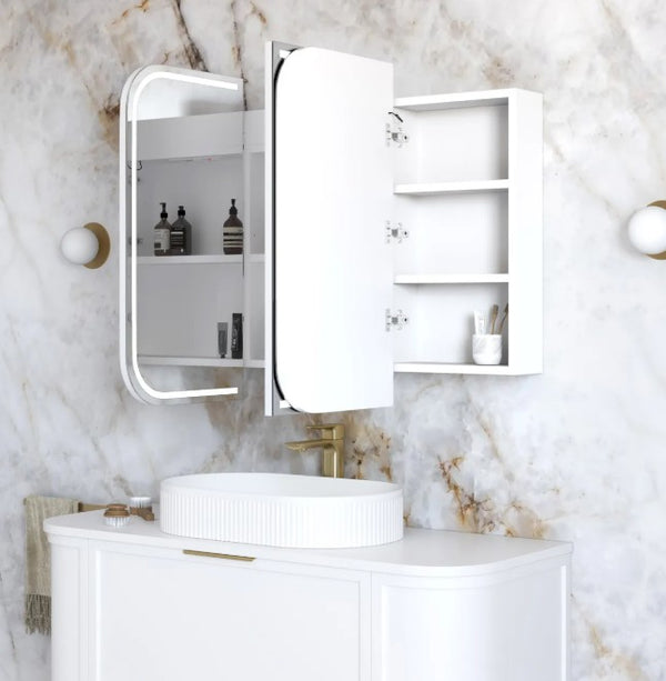 LED Maci 1200(W)x750(H) White Shaving Cabinet - Premium Edition