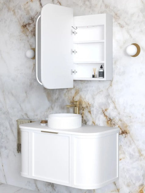 LED Maci 900(W)x750(H) White Shaving Cabinet - Premium Edition