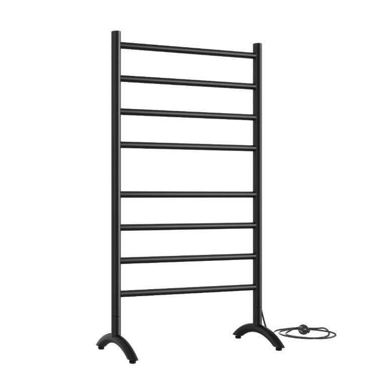 Straight Round Free Standing Heated Towel Rail - 2 Colours