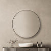 Round 800mm  Matte Black Metal Framed Mirror