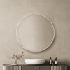 Round 800mm  Matte White Metal Framed Mirror