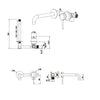 Mica Wall Mixer Spout Combo- Curved Spout