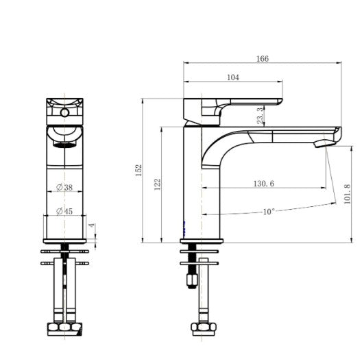 Nova Short Basin Mixer - Champagne