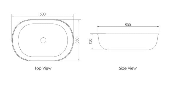 Olivia 500 Oval White Basin