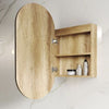 Oval Natural Oak 450 LED Mirror Cabinet