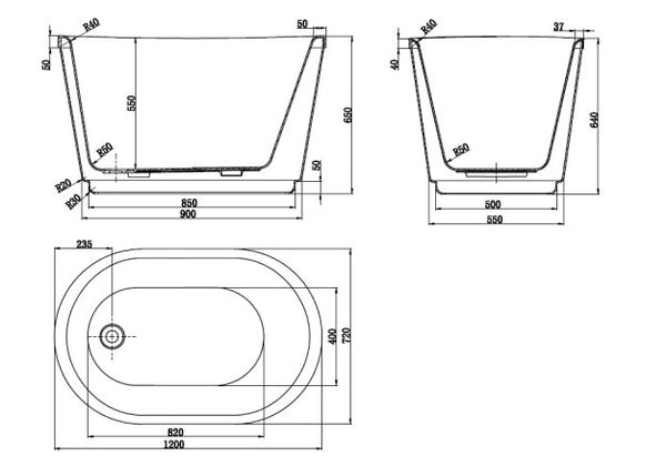 Petite 1200 Bath