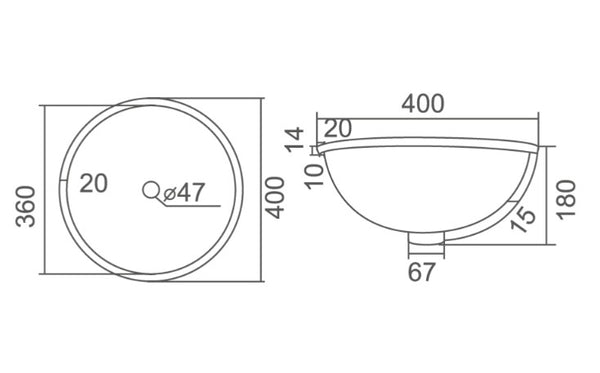 Roma 400mm Round Undermount Basin