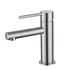 Round Mini  Short Basin mixer - Brushed Chrome