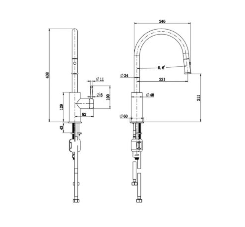 Micra Heritage Pull Out Sink Mixer