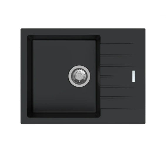 Black 650 Single Bowl Granite Sink