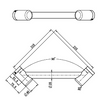 MECCA Care 215mm Chrome Footrest Corner Grab Rail