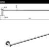 Meir Round Single Towel Rail 600mm and 900mm