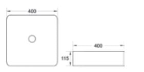 Tia 400mm Ultra slim Square Basin