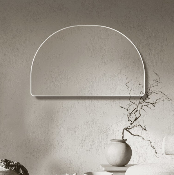 Arch 1500 Matte White Framed Mirror