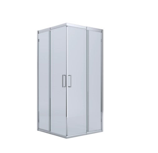 Athena Corner Entry Sliding Chrome Semi Frameless Showerscreen