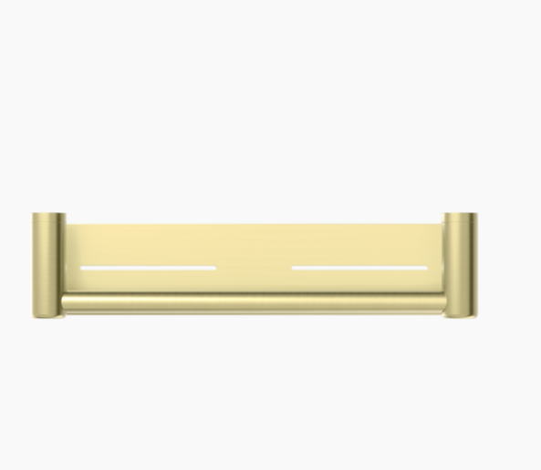 MECCA Care Brushed Brass Grab rail With Shelf 300/450mm