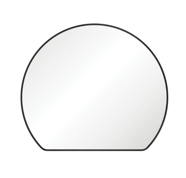 Sunrise Matte Black Round Framed Mirror