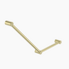 MECCA Care 750x450mm Brushed Brass Ambulant Toilet Grab Rail 45 Degree 32mm