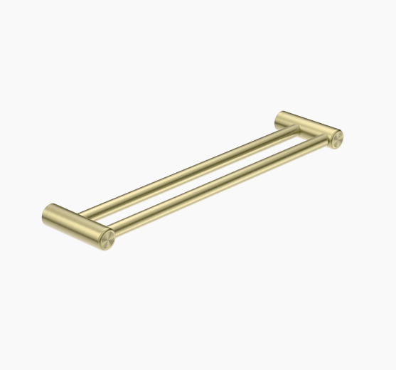 MECCA Care 600/900mm Brushed Brass Double Grab Towel Rail